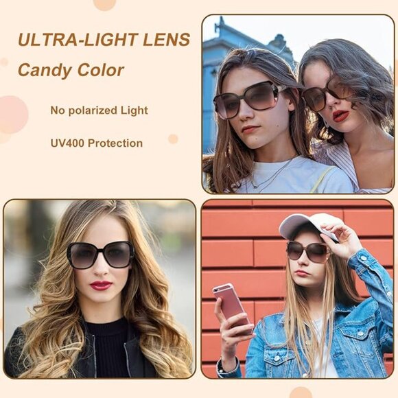 4 Pcs Women Large Sunglasses, UV 400 Glasses Oversized Sunglasses main image 4